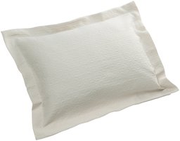 Pinzon 100% algodón Jacquard Avalon Matelasse Sham, algodón, Crema, Matrimonio