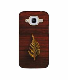 Amazon Brand - Solimo Designer Leaf on Wood UV Printed Soft Back Case Mobile Cover for Samsung Galaxy J2 (2016)