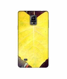 Amazon Brand - Solimo Designer Yellow Leaf 3D Printed Hard Back Case Mobile Cover for Samsung Galaxy Note 4