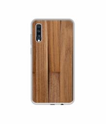 Amazon Brand - Solimo Designer Wooden Art UV Printed Soft Back Case Mobile Cover for Samsung Galaxy A70