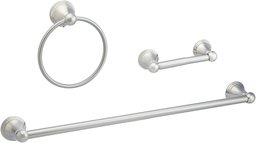 AmazonBasics AB-BR815-SN Bathroom Hardware Set, 3 Piece, Satin Nickel