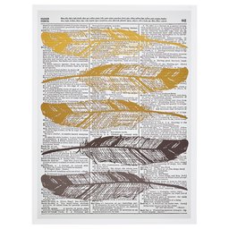 Rivet Vintage Book Art Horizontal Feathers 18 x 24-P