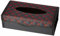 Amazon Brand - Solimo Tissue Box - Black with Red