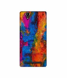 Amazon Brand - Solimo Designer Dark Multicolor Canvas 3D Printed Hard Back Case Mobile Cover for Sony Xperia T2 Ultra