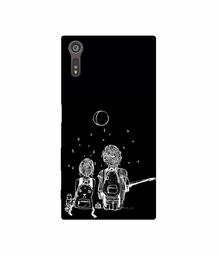 Amazon Brand - Solimo Designer Couples Sitting at Dark 3D Printed Hard Back Case Mobile Cover for Sony Xperia XZ Dual