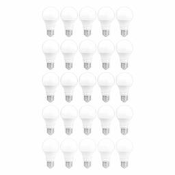 AmazonCommercial 60 Watt Equivalent, 10000 Hours, Non-Dimmable, 800 Lumens, A19 LED Light Bulb - Pack of 25, Soft White