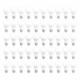 AmazonCommercial 40 Watt Equivalent, 10000 Hours, Non-Dimmable, 450 Lumens, A19 LED Light Bulb - Pack of 50, Soft White