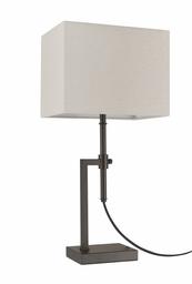 Amazon Brand – Stone & Beam Contemporary Adjustable Height Table Lamp with Rectangular Linen Shade, LED Bulb Included, 26