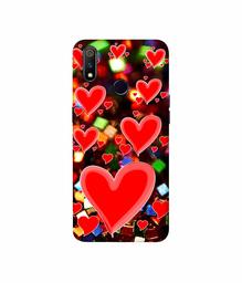 Amazon Brand - Solimo Designer Heart Texture on Glitters 3D Printed Hard Back Case Mobile Cover for Realme 3 Pro