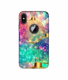 Amazon Brand - Solimo Designer Hanging Balls 3D Printed Hard Back Case Mobile Cover for Apple iPhone X (Logo Cut)