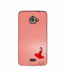 Amazon Brand - Solimo Designer Red Dress Lady 3D Printed Hard Back Case Mobile Cover for InFocus M350