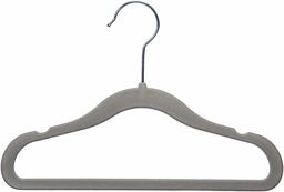 AmazonBasics Kids Velvet Non-Slip Clothes Hangers, 30-Pack, Grey