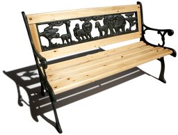 Strathwood Children's Cast Iron Garden Bench with Hardwood Slats