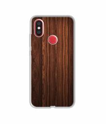 Amazon Brand - Solimo Designer Wooden Texture UV Printed Soft Back Case Mobile Cover for Mi A2