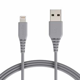 AmazonBasics MFi-Certified Lightning to USB A Cable for Apple iPhone and iPad - 6 Feet (1.8 Meters) - Gray