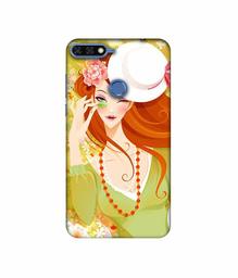 Amazon Brand - Solimo Designer Lady with Hat 3D Printed Hard Back Case Mobile Cover for Huawei Honor 7A