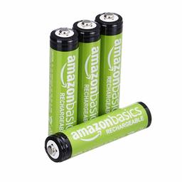 AmazonBasics AAA voorgeladen oplaadbare batterijen, 800 mAh / minimum 750 mAh [verpakking van 4 stuks] - buitenverpakking kan variëren