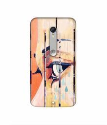 Amazon Brand - Solimo Designer Potrat On Wood 3D Printed Hard Back Case Mobile Cover for Motorola Moto X Play