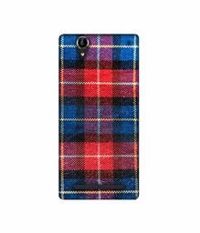 Amazon Brand - Solimo Designer Check Cloth 3D Printed Hard Back Case Mobile Cover for Sony Xperia T2 Ultra