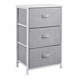 AmazonBasics Fabric 3-Drawer Storage Organizer Unit for Closet, White