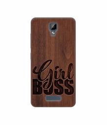 Amazon Brand - Solimo Designer Girl Boss On Wood 3D Printed Hard Back Case Mobile Cover for Gionee P7 Max