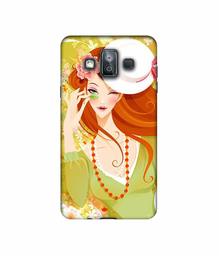 Amazon Brand - Solimo Designer Lady with Hat 3D Printed Hard Back Case Mobile Cover for Samsung Galaxy J7 Duo