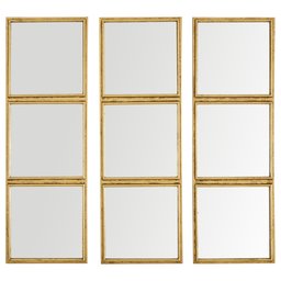 Amazon Brand – Rivet 3x3 Tile Mirror Decor, 36 Inch Height, Gold Finish