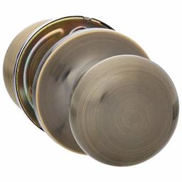 AmazonBasics Closet Door Knob, Round, Antique Brass