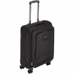 Amazon Basics Suitcase Carrying Case with Expandable Capacity and Built-in TSA Lock, Soft Side, Elastic Handle - black