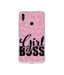 Amazon Brand - Solimo Designer Girl Boss On Pink Sparkle UV Printed Soft Back Case Mobile Cover for Huawei Honor 8C