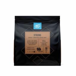 Marchio Amazon- Happy Belly Cialde Strong, compatibili con Senseo* - caffè certificato UTZ, 90 cialde (5x18 )