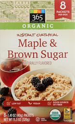 365 Everyday Value, Organic Instant Oatmeal, Maple & Brown Sugar, 11.3oz, 8 ct