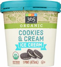 365 Everyday Value, Organic Cookies & Cream Ice Cream, 16 oz (Frozen)