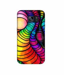 Amazon Brand - Solimo Designer Semi Circle Texture 3D Printed Hard Back Case Mobile Cover for Samsung Galaxy S7 Edge