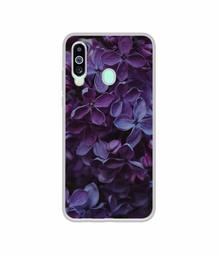 Amazon Brand - Solimo Designer Purple Flowers UV Printed Soft Back Case Mobile Cover for Samsung Galaxy M40