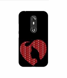 Amazon Brand - Solimo Designer Heart Shape Lady with Glitter 3D Printed Hard Back Case Mobile Cover for Gionee A1