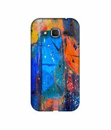 Amazon Brand - Solimo Designer Blue and Orange Brush 3D Printed Hard Back Case Mobile Cover for Samsung Galaxy Core Prime