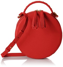 Amazon Brand - The Fix Hampton 2 Crossbody Bolso de piel con círculos, color rojo